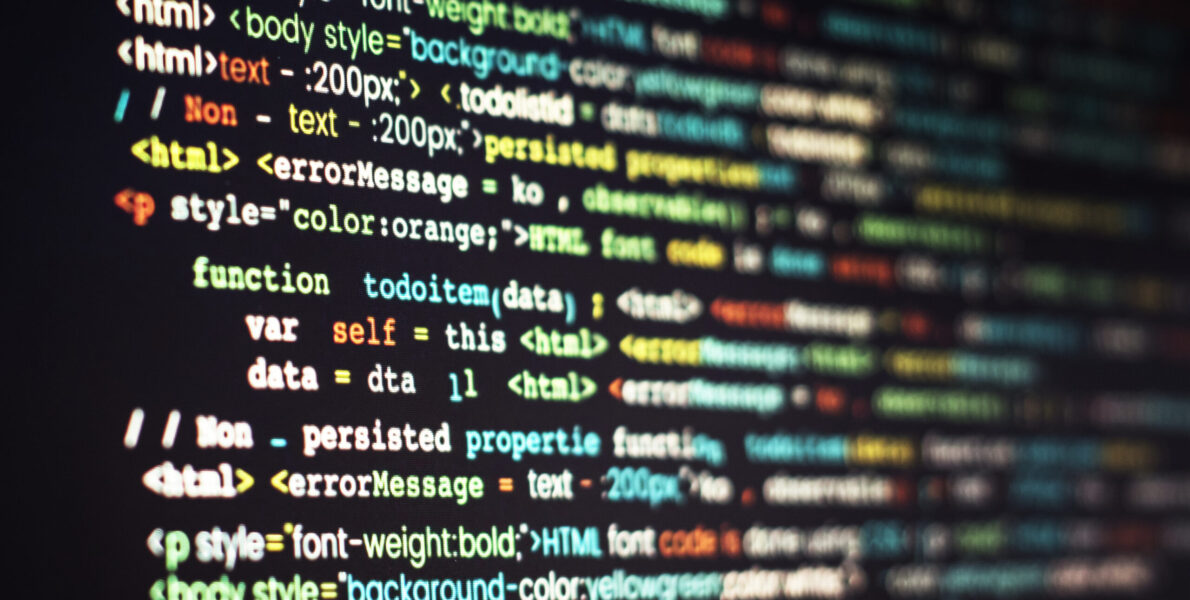 Computer program coding on screen